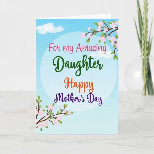 Amazing Daughter Spring Card (Front)