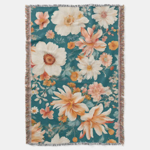 Amazing Delicate Flowers Throw Blanket