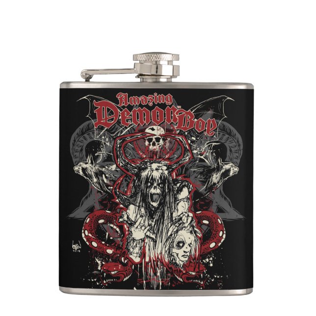 Amazing Demon Boy Rise of the Demon Hip Flask (Front)