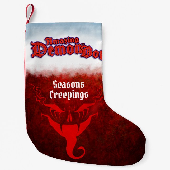 Amazing Demon Boy Seasons Creepings Small Christmas Stocking (Front)