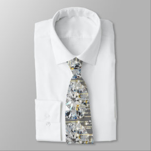 Amazing Diamonds and Gold Sparkle grey gift Tie