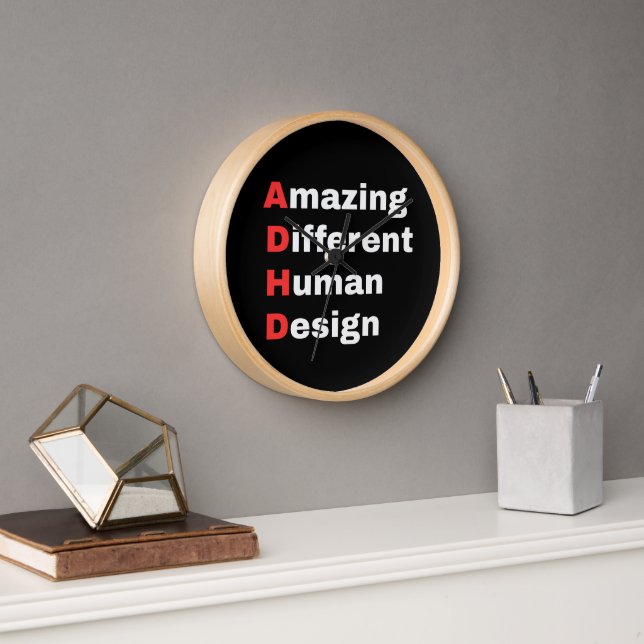 Amazing Different Human Design - ADHD Pride Clock (Office)