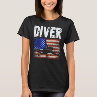 Amazing Diver US American Flag Dive Scuba Diving T-Shirt