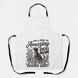 Amazing Dog Mum Vintage Floral Dog Lover Design_1 Apron