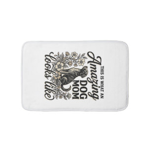 Amazing Dog Mum Vintage Floral Dog Lover Design_1 Bath Mat