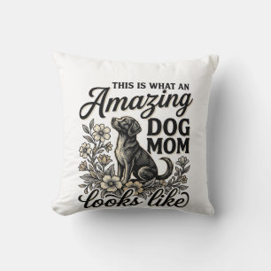 Amazing Dog Mum Vintage Floral Dog Lover Design_1 Cushion