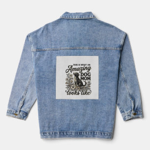 Amazing Dog Mum Vintage Floral Dog Lover Design_1 Denim Jacket