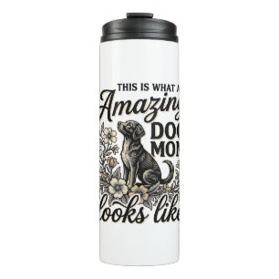 Amazing Dog Mum Vintage Floral Dog Lover Design_1 Thermal Tumbler