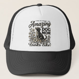Amazing Dog Mum Vintage Floral Dog Lover Design_1 Trucker Hat