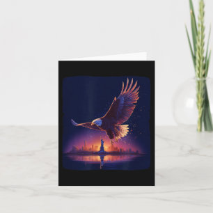 Amazing Eagle With Liberty Costume For Freedom Lov Card