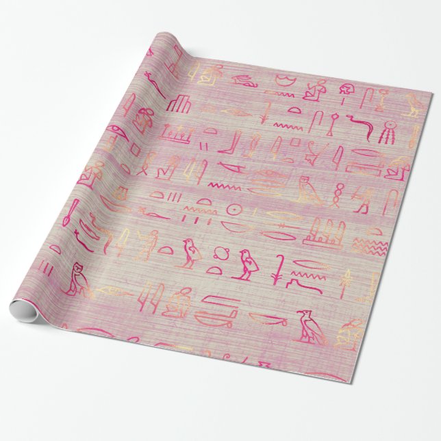 Amazing Egyptian Hieroglyphs  Wrapping Paper (Unrolled)