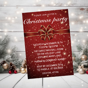 Amazing, Elegant, Red Shine Christmas Invitation