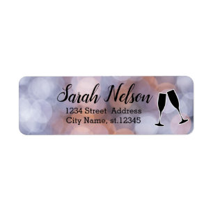 Amazing, Elegant, Sparkly Holiday Wine Glass Return Address Label