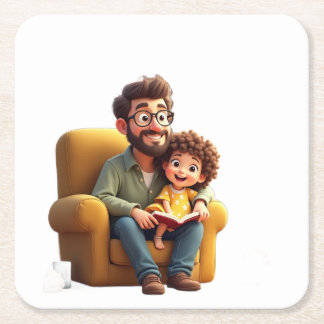 Amazing father day  square paper coaster