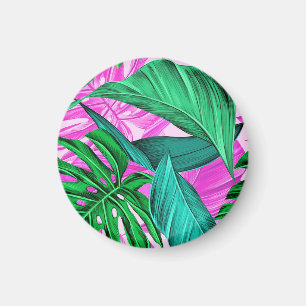 Amazing fluorescent tropical palm leaves magnet