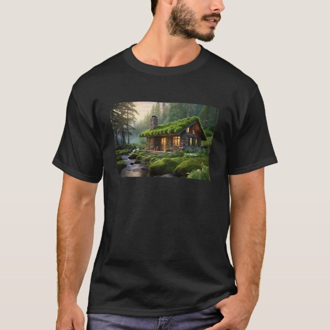 Amazing forest with beautiful home T-Shirt (Front)