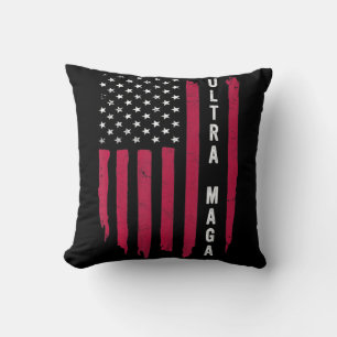 Amazing Going Out Made In USA Black American Flag Cushion