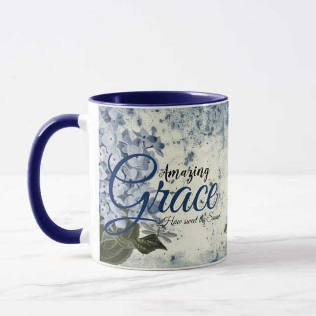 Amazing Grace blue hydrangea   Mug (Left)