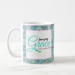 Amazing Grace blue paisley Coffee Mug