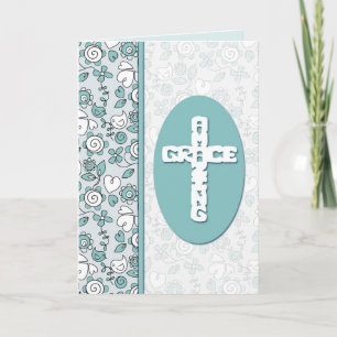 Amazing Grace Bluebird Doodles Personalised Holiday Card