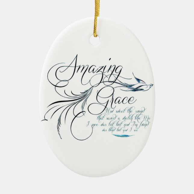 Amazing Grace Ceramic Tree Decoration (Front)