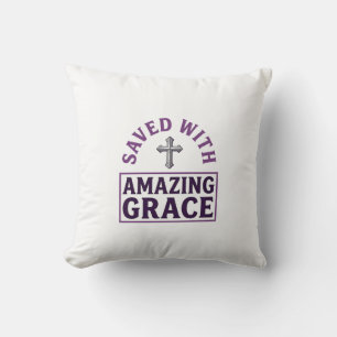 Amazing Grace Christian Cross Vintage Cushion