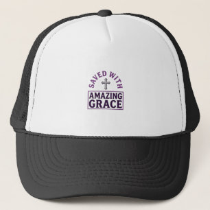 Amazing Grace Christian Cross Vintage Trucker Hat