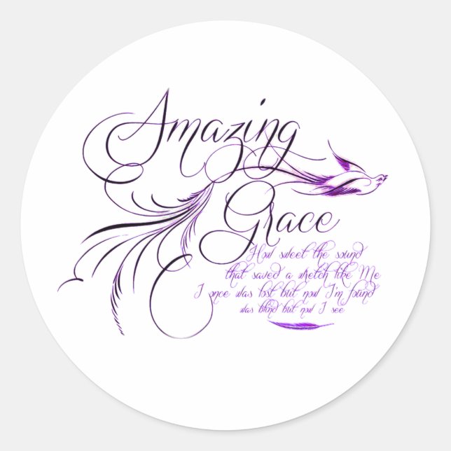 Amazing Grace   Classic Round Sticker (Front)