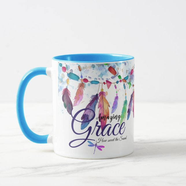 Amazing Grace feathers Mug (Left)