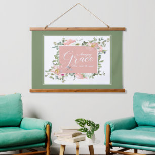 Amazing Grace floral Hanging Tapestry