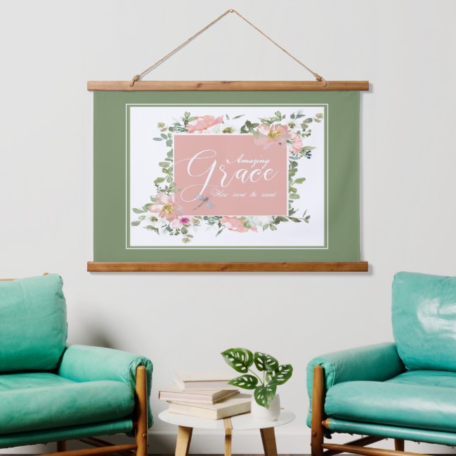 Amazing Grace floral  Hanging Tapestry (Living Room)
