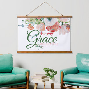 Amazing Grace floral Hanging Tapestry