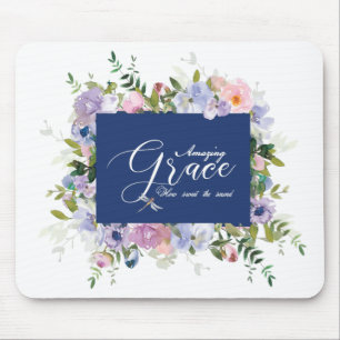 Amazing grace floral mouse pad