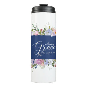 Amazing grace floral thermal tumbler
