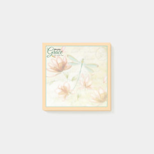 Amazing Grace Flowers and dragonfly Post-it Notes