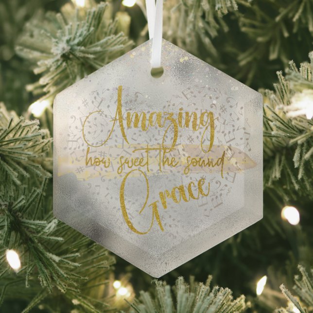 Amazing Grace Glass Tree Decoration (Insitu)