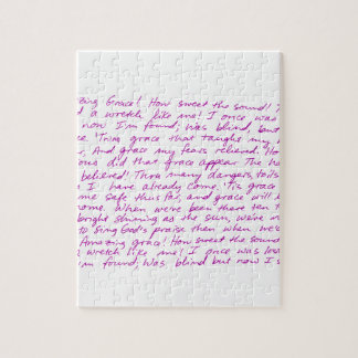 Amazing Grace handwritten lyrics Jigsaw Puzzle
