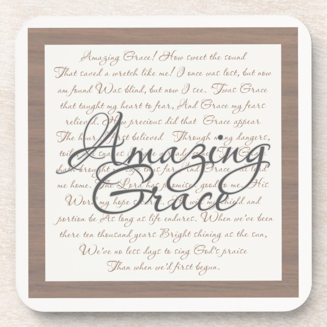 Amazing Grace Hard plastic coaster (Front)