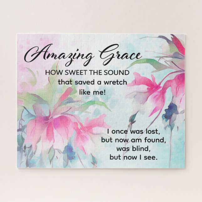 Amazing Grace How Sweet the Sound Christian Hymn Jigsaw Puzzle (Horizontal)