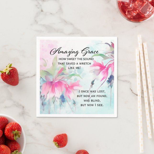 Amazing Grace How Sweet the Sound Christian Hymn Napkin (Insitu)