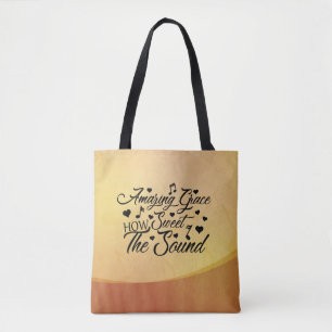 Amazing Grace How Sweet the Sound Hymn Tote Bag