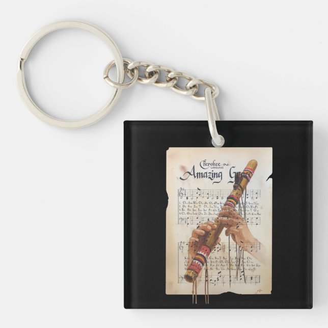 Amazing Grace in the Cherokee Language Key Ring (Front)