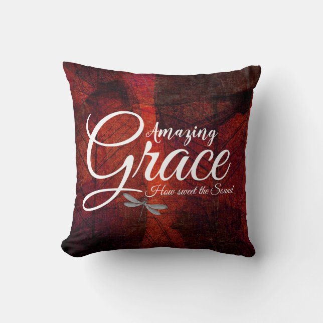 Amazing Grace leaves throw pillow (Front)