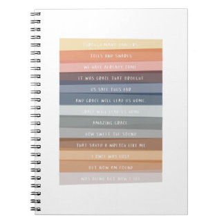Amazing Grace Lyric Colorful Stripes Notebook