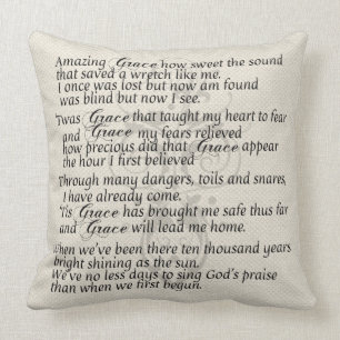 Amazing Grace Lyric Pillow