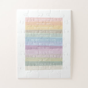 Amazing Grace Lyric Rainbow Colorful Art Jigsaw Puzzle