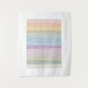 Amazing Grace Lyric Rainbow Colourful Art Tapestry