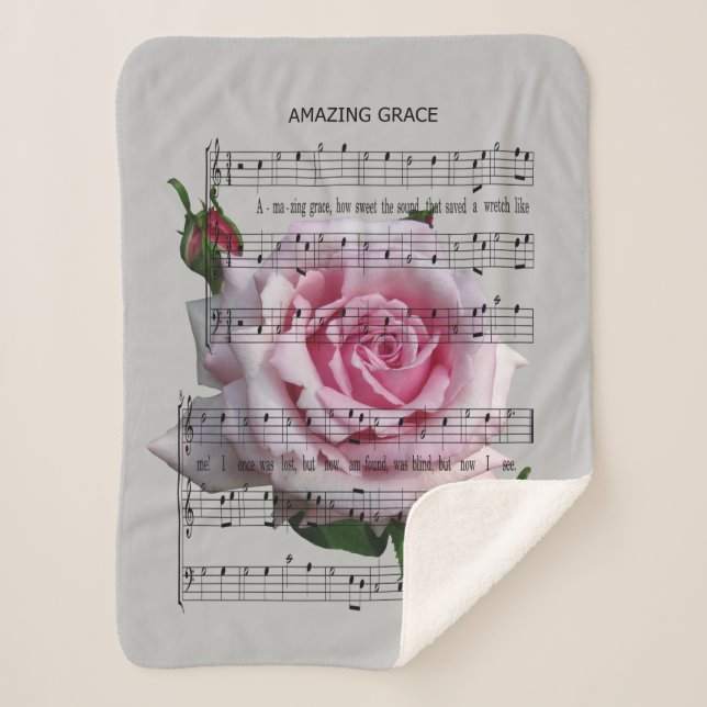 AMAZING GRACE MOST POPULAR BACKGROUND SHERPA BLANKET (Front)