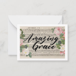 Amazing Grace - Original Music Sheet Card