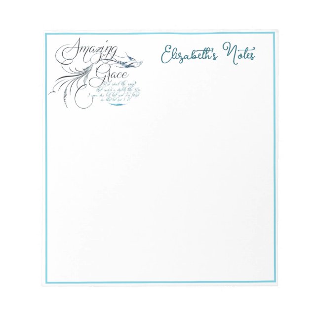 Amazing Grace personalised Notepad (Front)